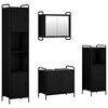 vidaXL Juego de Muebles de Ba&ntilde;o 4 uds. Roble Negro 40 x 36 x 181 cm