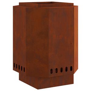 vidaXL Taz&oacute;n de fuego sin humo Oxidado 38 x 38 x 51 cm Acero oxidado
