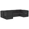 vidaXL Set muebles de jard&iacute;n 6 piezas y cojines rat&aacute;n sint&eacute;tico negro