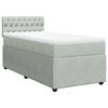 vidaXL Cama box spring con colch&oacute;n terciopelo gris claro 80x200 cm