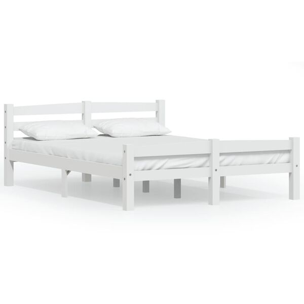 vidaXL Estructura de cama sin colchón madera de pino blanco 140x200 cm