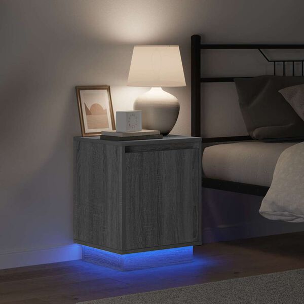 vidaXL Armario de Noche Gris 39 x 34,5 x 50 cm Madera de ingenier&iacute;a