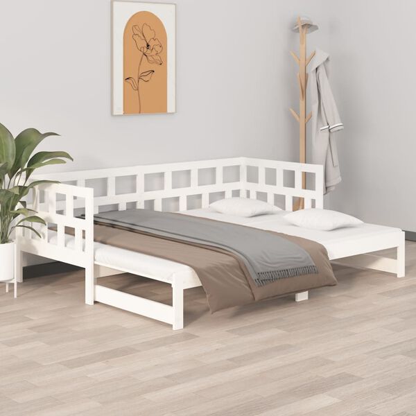 vidaXL Sof&aacute; cama extra&iacute;ble sin colch&oacute;n blanco 2x(90x190) cm