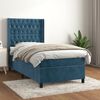 vidaXL Cama box spring con colch&oacute;n terciopelo azul oscuro 80x200 cm