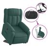 vidaXL Sillón eléctrico reclinable elevable de tela verde oscuro