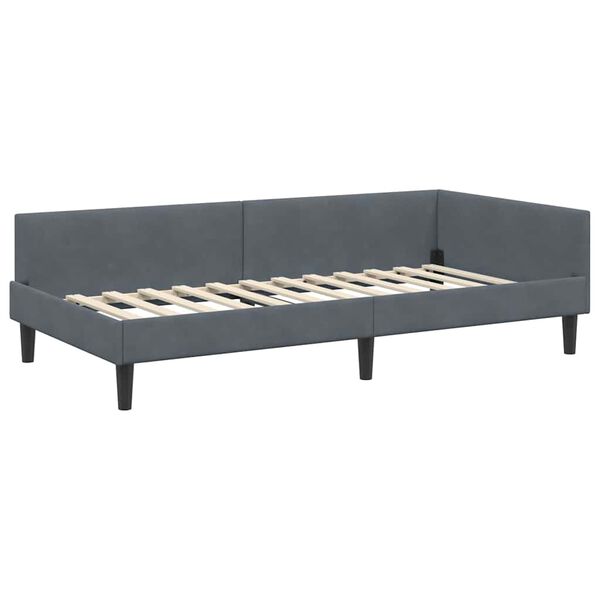 vidaXL Estructura de cama en esquina Gris oscuro 90 cm x 200 cm
