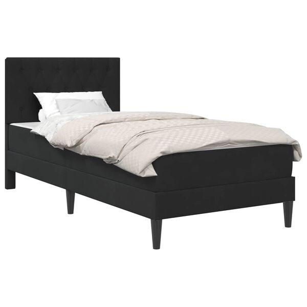 vidaXL Estructura de cama con colch&oacute;n Negro 80 x 200 cm Terciopelo