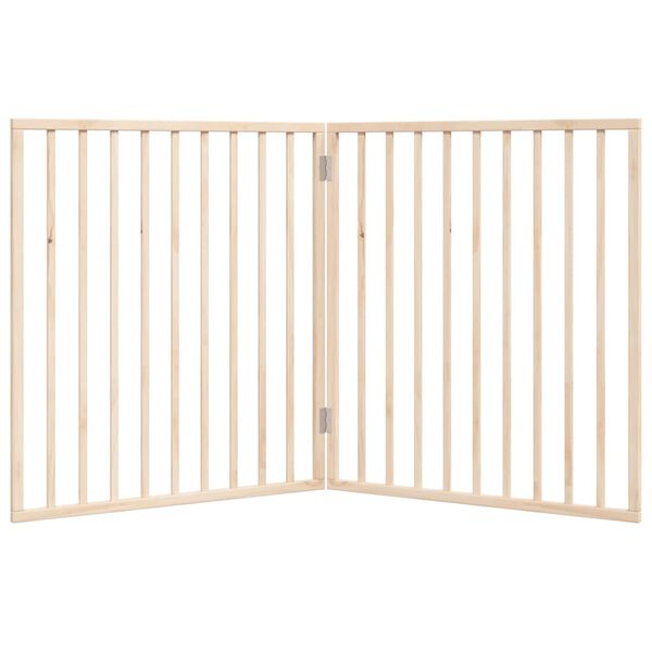 vidaXL Puerta para perros plegable de 2 paneles, 160 cm, madera de álamo
