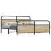 vidaXL Estructura de cama sin colch&oacute;n metal roble Sonoma 193x203 cm