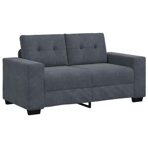 vidaXL Sofá Loveseat gris oscuro 120 cm terciopelo