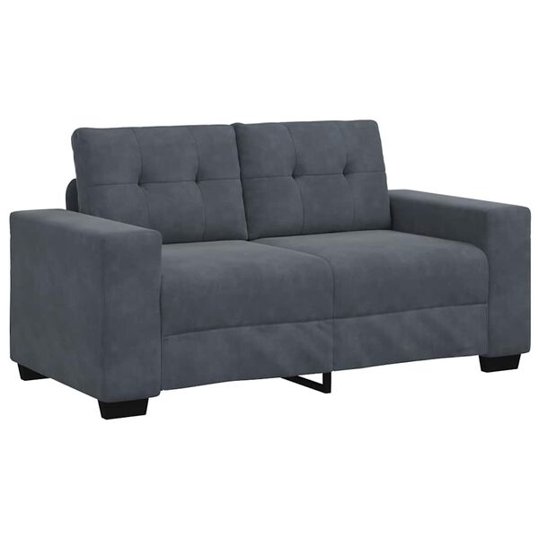 vidaXL Sofá Loveseat gris oscuro 120 cm terciopelo