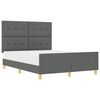 vidaXL Estructura de cama con cabecera Gris oscuro 140 x 190 cm tela