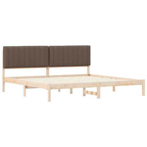 vidaXL Estructura de Cama con Cabecera Tapizada Taup&eacute; 200 x 200 cm