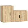 vidaXL Set de muebles para TV 2 pzas madera contrachapada roble sonoma