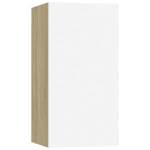 vidaXL Mueble para TV madera contrachapada blanco y roble 30,5x30x60cm
