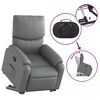 vidaXL Sillón reclinable elevable cuero artificial gris