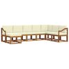 vidaXL Conjunto de sof&aacute;s de exterior con coj&iacute;n 8 pcs Natural y Crema