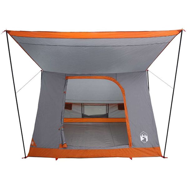 vidaXL Tienda de camping Gris y naranja 282 x 225 x 154 cm tafet&aacute;n