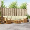 vidaXL Juegos de sof&aacute;s 8 pcs Natural y Crema Madera de Acacia S&oacute;lida