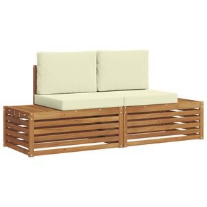 vidaXL 2 uds. Conjunto de sof&aacute;s de exterior Natural y Crema