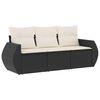 vidaXL Set de sof&aacute;s de jard&iacute;n con cojines 3 pzas rat&aacute;n sint&eacute;tico negro