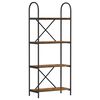 vidaXL Estante de libros 4 niveles 60 x 30 x 146 cm Roble ahumado