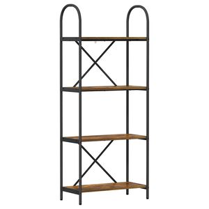vidaXL Estante de libros 4 niveles 60 x 30 x 146 cm Roble ahumado