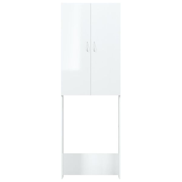 vidaXL Armario para lavadora blanco brillo 64x25,5x190 cm