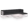 vidaXL Muebles de jard&iacute;n 6 piezas con cojines de madera de pino maciza