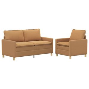 vidaXL Juego de Sof&aacute; 2 uds. Beige Tela