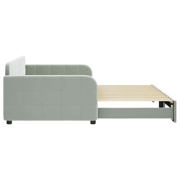 vidaXL Sof&aacute; cama nido terciopelo gris claro 100x200 cm