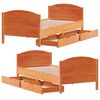 vidaXL Estructura de cama sin colchón madera maciza marrón 75x190 cm
