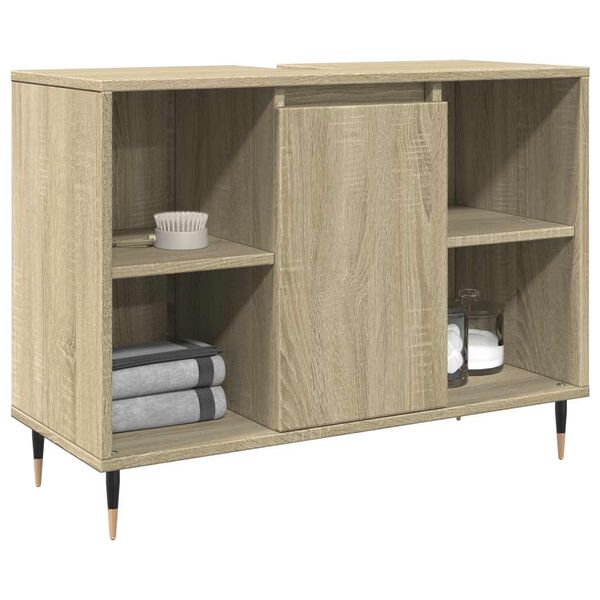 vidaXL Mueble de baño madera de ingeniería roble Sonoma 80x33x60 cm