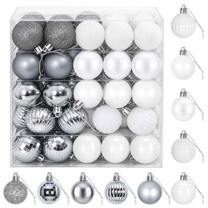 vidaXL Juego de bolas navide&ntilde;as 100 uds. Blanco y gris 4 cm