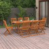 vidaXL Set comedor de jard&iacute;n 9 piezas madera maciza acacia 220x90x75cm