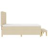 vidaXL Cama tipo Box Spring con colch&oacute;n Crema 160 x 200 cm tela