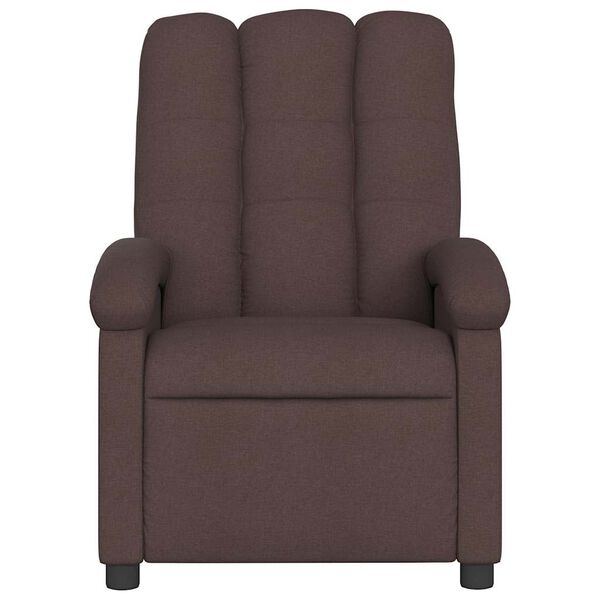 vidaXL Sill&oacute;n de masaje reclinable de tela marr&oacute;n oscuro