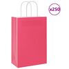 vidaXL Bolsas de papel con asas 250 uds rosa 21x11x31 cm