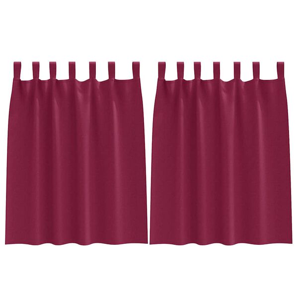 vidaXL Cortinas Opacas con Anillas 2 pcs Rojo vino 140 x 140 cm