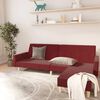 vidaXL Sof&aacute; cama de 2 plazas con reposapi&eacute;s de tela rojo tinto