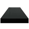 vidaXL Estantes flotantes pared 2 uds MDF negro brillo 90x23,5x3,8 cm