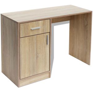 vidaXL Escritorio con caj&oacute;n y armario roble 100x40x73 cm