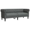 vidaXL Sof&aacute; Chesterfield de 3 plazas tela gris oscuro