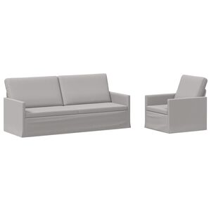 vidaXL Juego de Sof&aacute; 2 pcs Gris Nube Tela