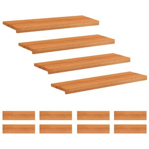 vidaXL Alfombras para escalones 12 uds. 90 x 30 x 2 cm Marr&oacute;n Claro