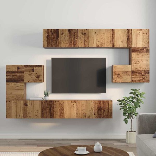 vidaXL Conjunto de mueble de TV 10 pcs Madera envejecida