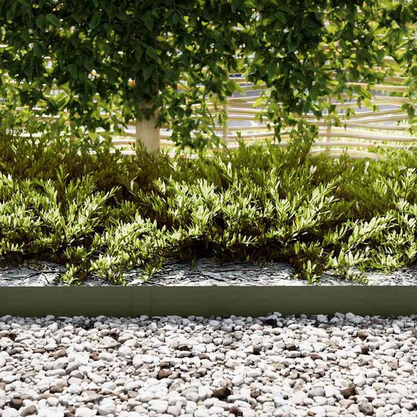 vidaXL Borde de C&eacute;sped 20 pcs Verde Oliva 100 x 0.05 x 20 cm