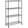 vidaXL Estante almacenaje 4 niveles ruedas 90x35x142cm negro 200kg