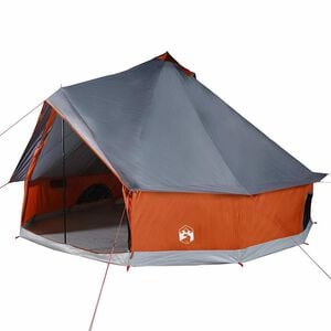 vidaXL Tienda familiar tipi 10 personas impermeable gris naranja