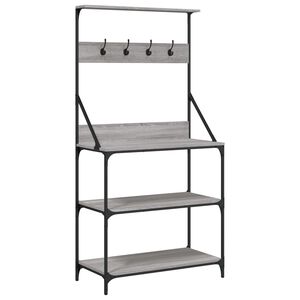 vidaXL Estanter&iacute;a cocina con ganchos madera ingenier&iacute;a gris Sonoma